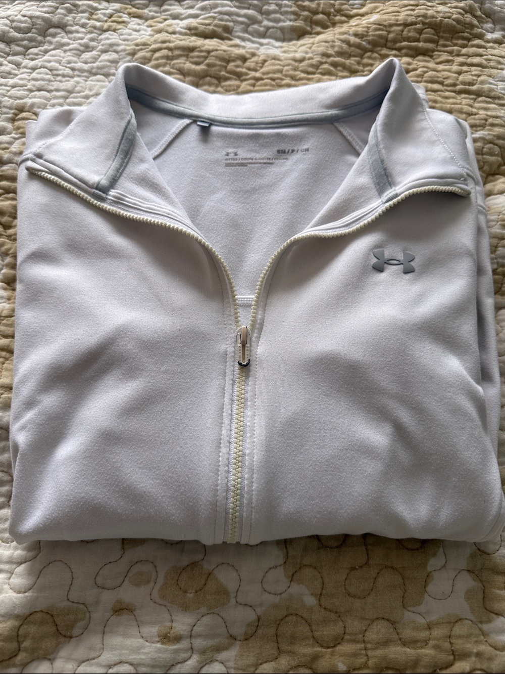 Under Armour White/Light Gray Full-Zip Performance Jacket